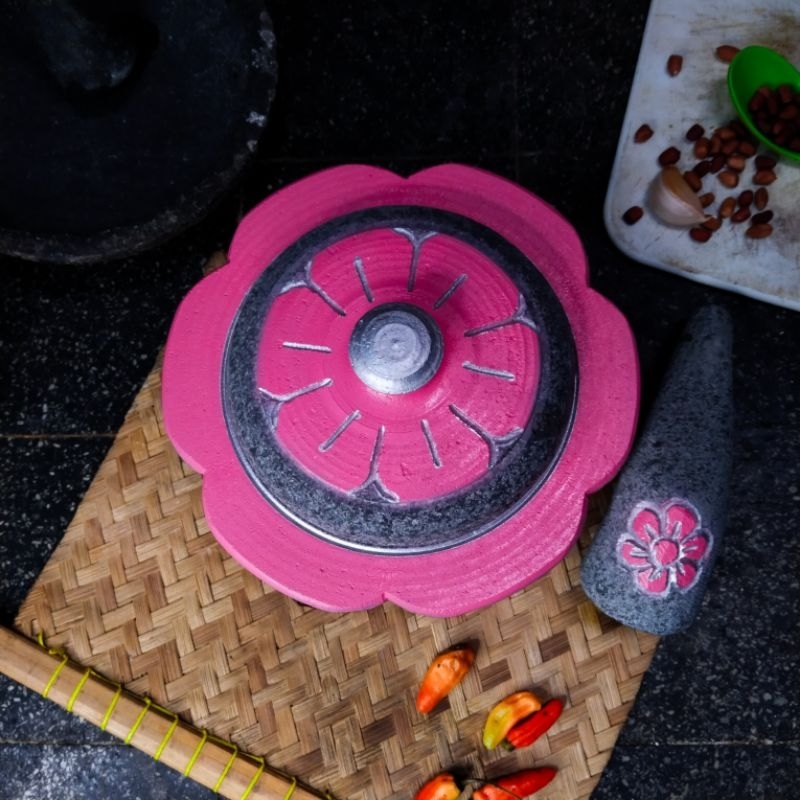 stone house - cobek/cowet/coet karakter batu asli  - cobek karakter batu asli uk 20-22 cm - cobek bu