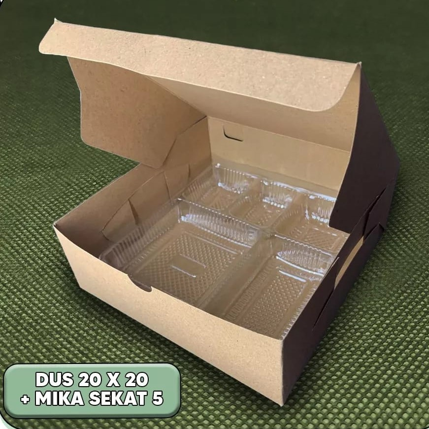 DUS NASI 20X20 BAHAN KRAFT DUS KATERING TEBAL