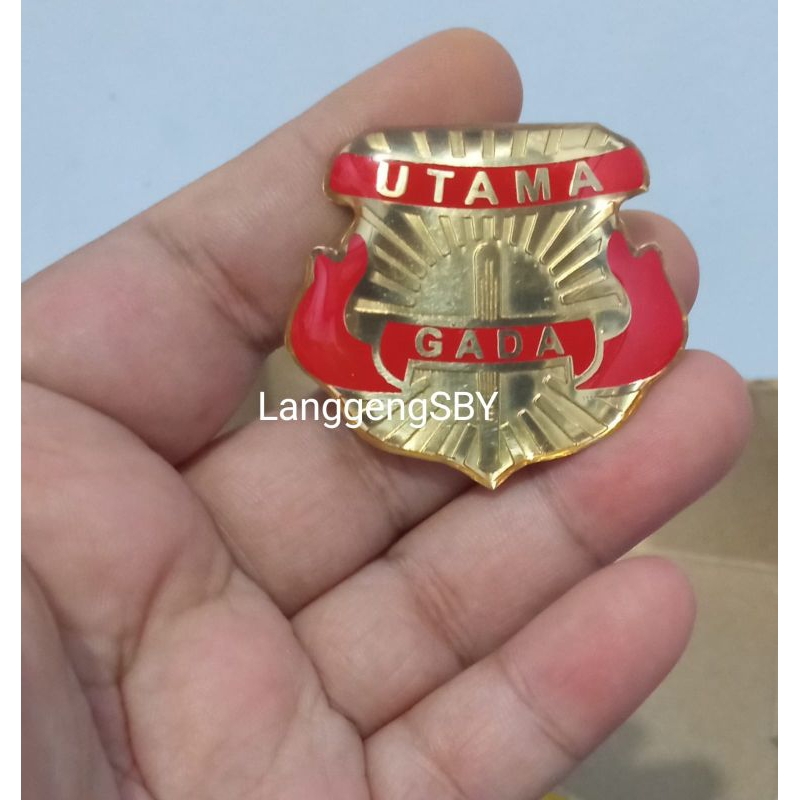Atribut Satpam Lencana Gada Utama Magnet Peniti Lapis Resin