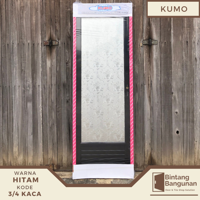 Pintu Kamar Mandi Aluminium 3/4 Kaca KUMO - 70X200