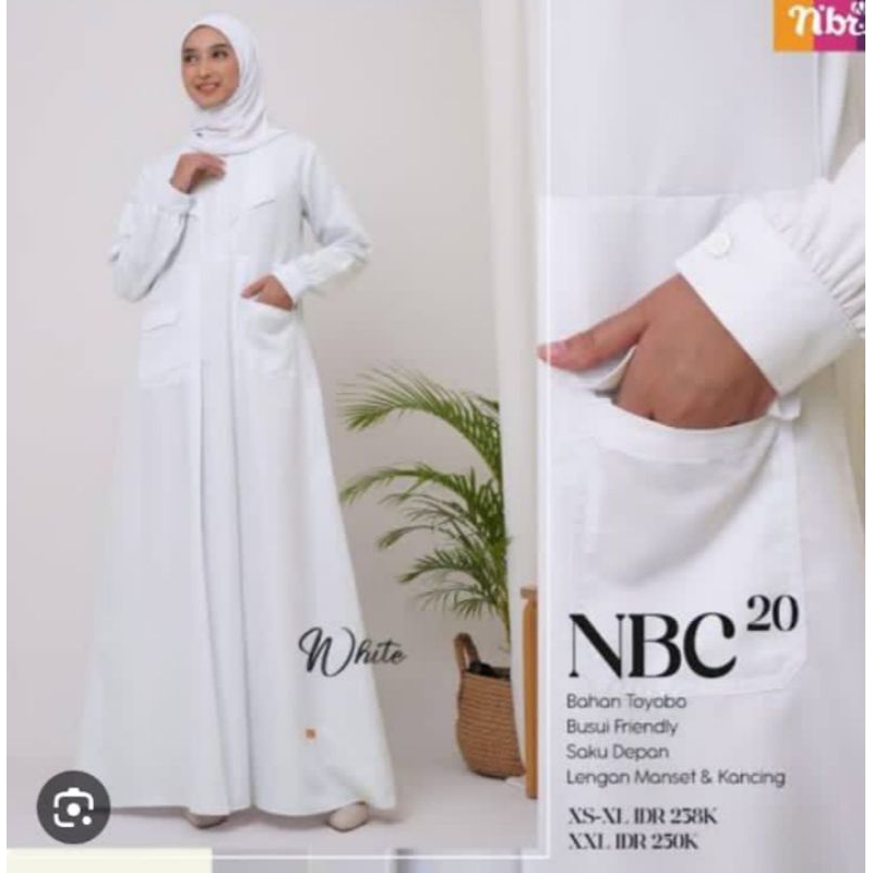 gamis putih polos nibras