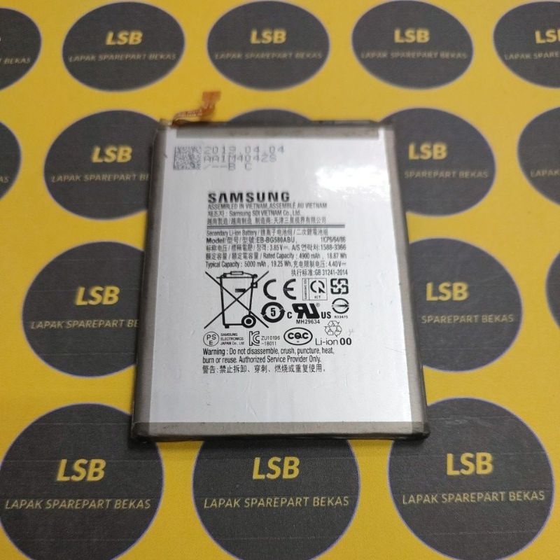BATTERY BATRE SAMSUNG M20 M205F EB-BG580ABU ORIGINAL BEKAS