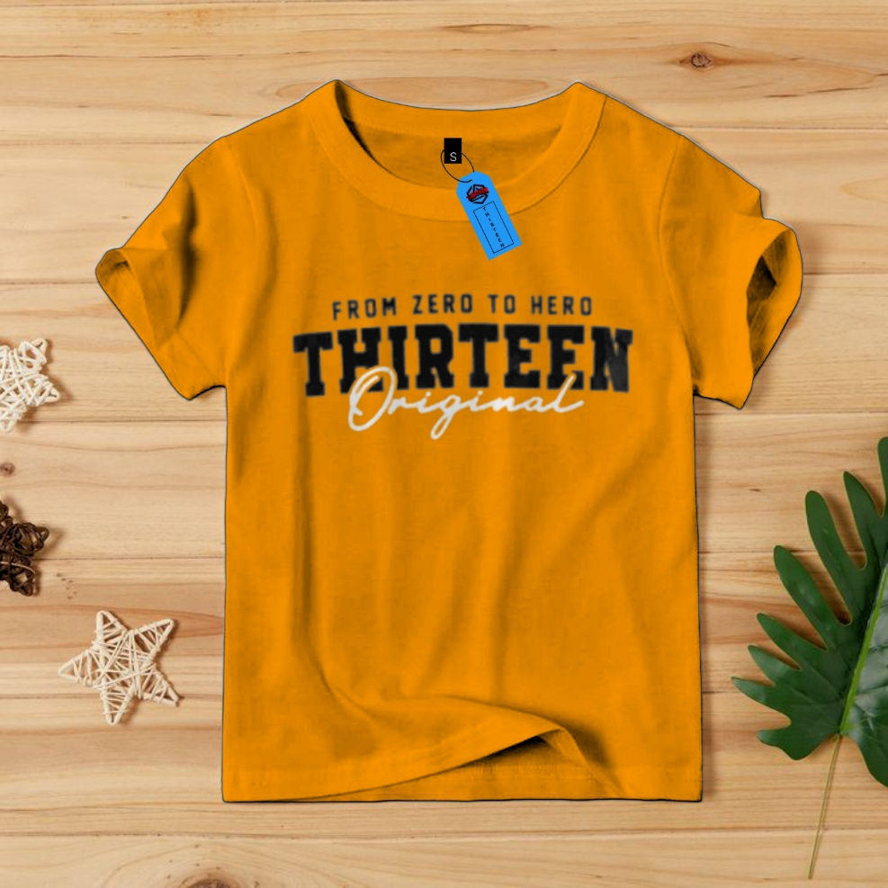 BAJU ANAK LAKI LAKI THIRTEEN CODE 224 MUSTARD ORIGINAL || KAOS ANAK DISTRO THIRTEEN 1-14 TAHUN
