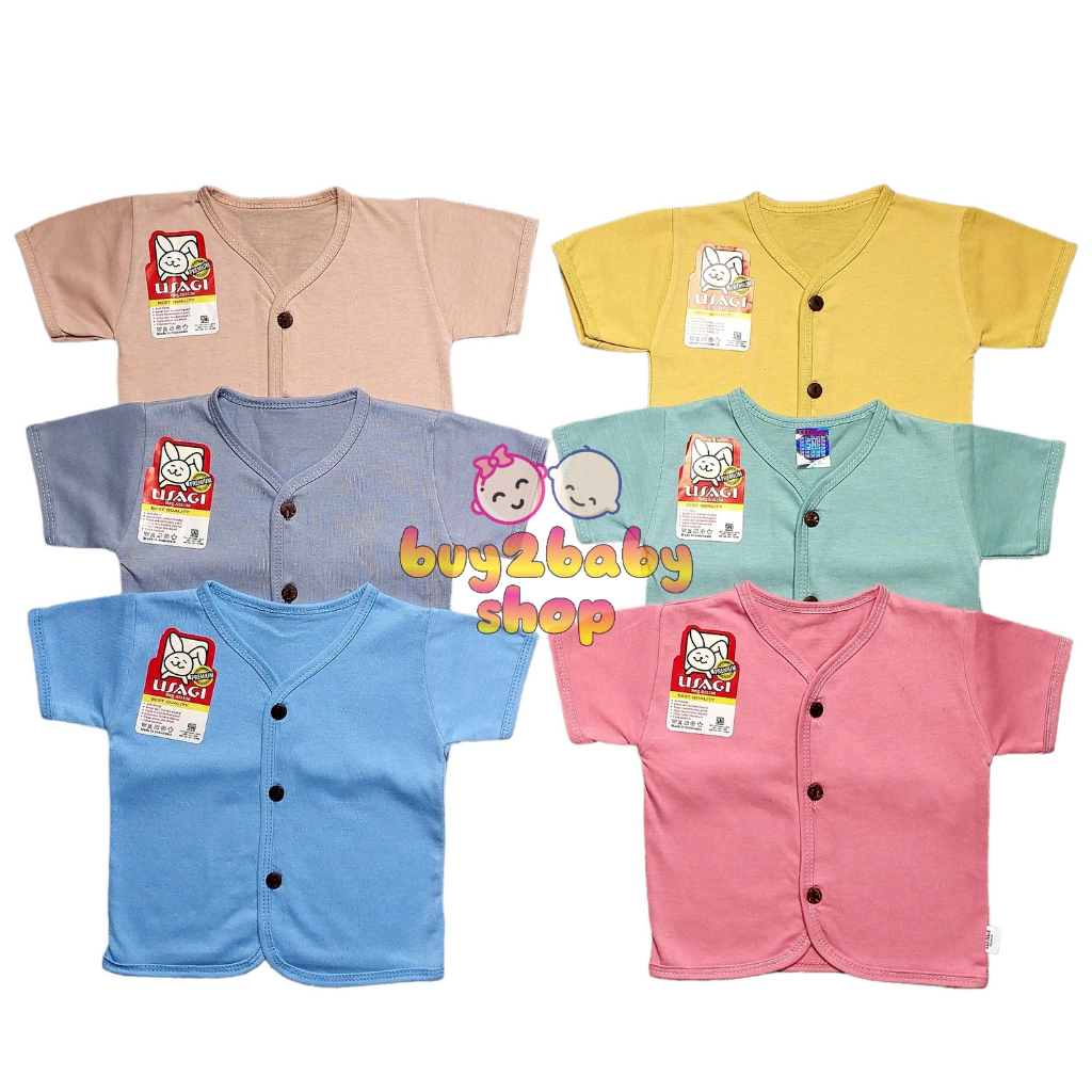 6 PCS Baju bayi lusinan baju bayi newborn piyama pendek bayi katun full color USAGI usia 0-6 Bulan i