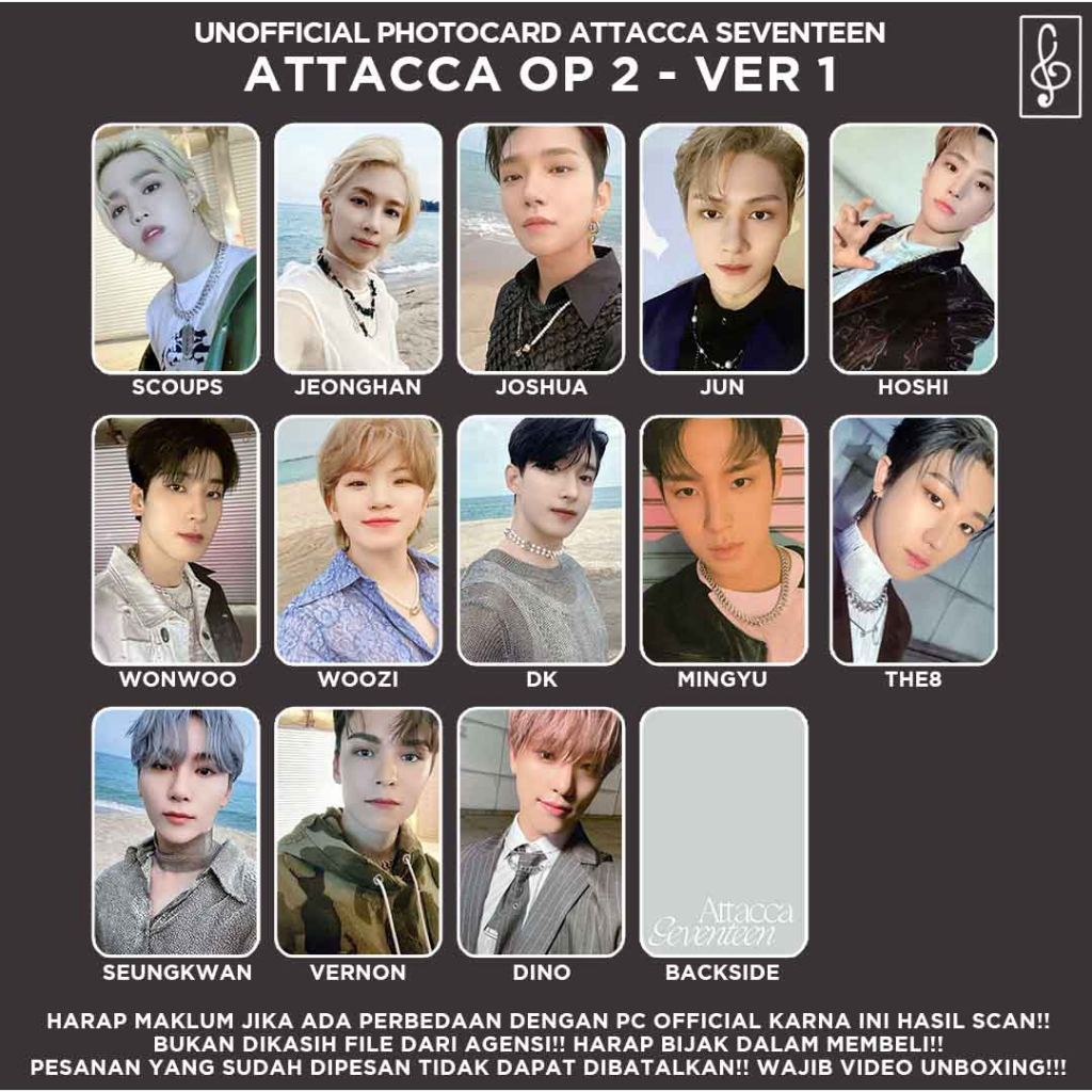 [REPLIKA SVT] ATTACCA OP 2 PHOTOCARD  UNOFFICIAL