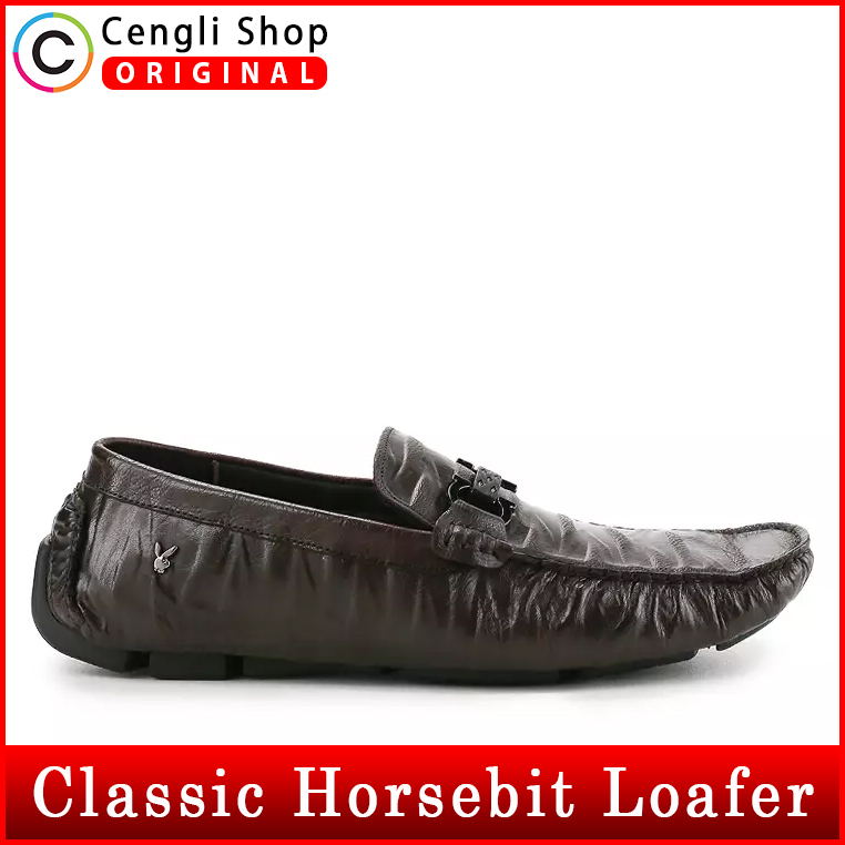 PLAYBOY SEPATU PANSUS LOAFER KULIT PRIA ORIGINAL TERBARU PL36 COKLAT