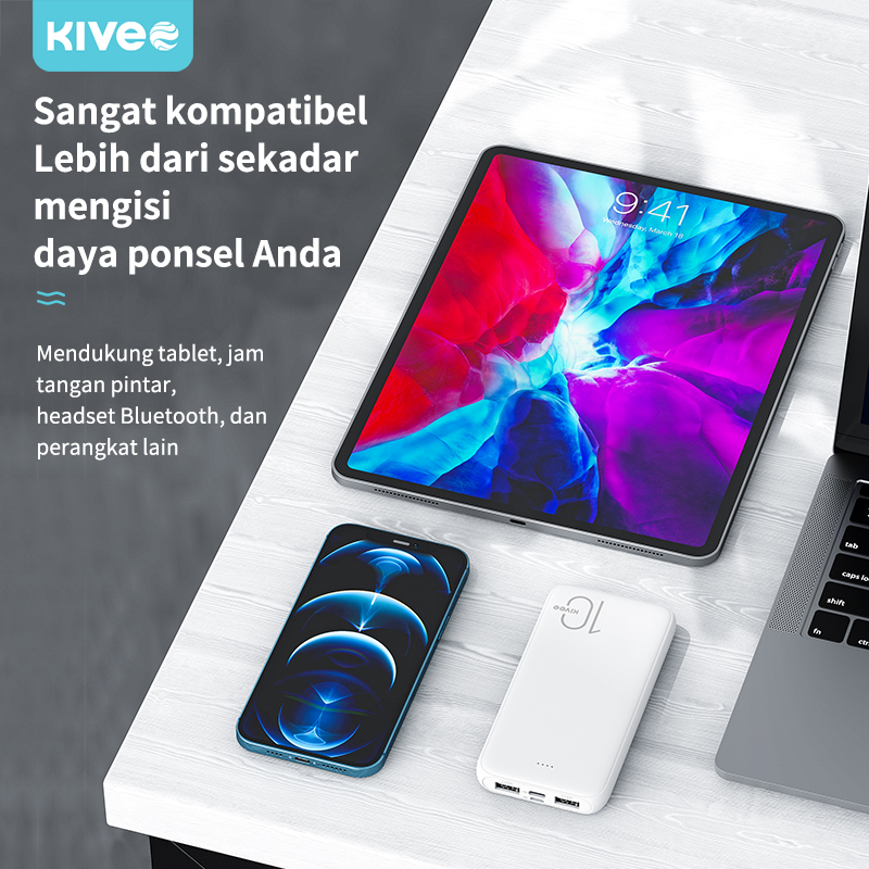 CUCI GUDANG BEST DEALS KIVEE POWERBANK 10000MAH + FAST CHARGE 2.4A REAL CAPACITY