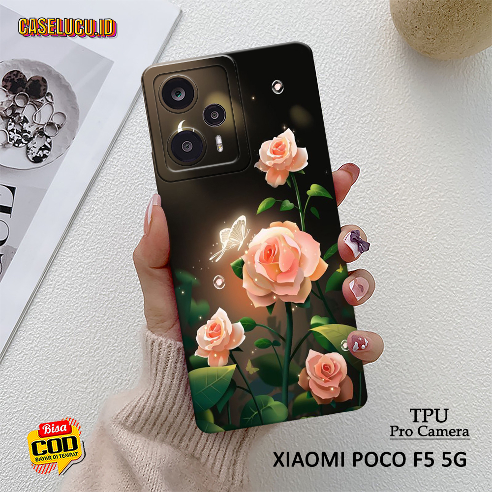 Softcase Hp Xiaomi Poco F5 5G Terbaru - Fashion Case Bunga - Case Xiaomi Poco F5 5G  - Casing Hp Xia