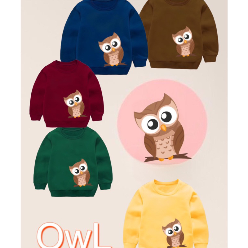 sweater anak OWL CREWNECK BURUNG HANTU baju anak laki laki perempuan