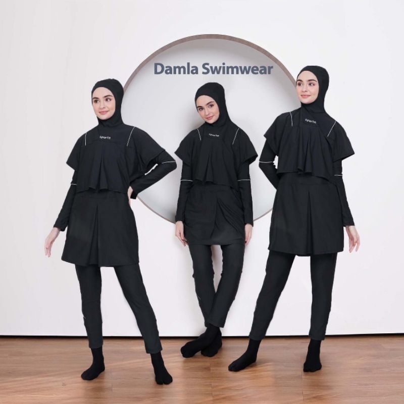 Baju Renang Muslimah Sporte Black Hijab Rompi Swimwear