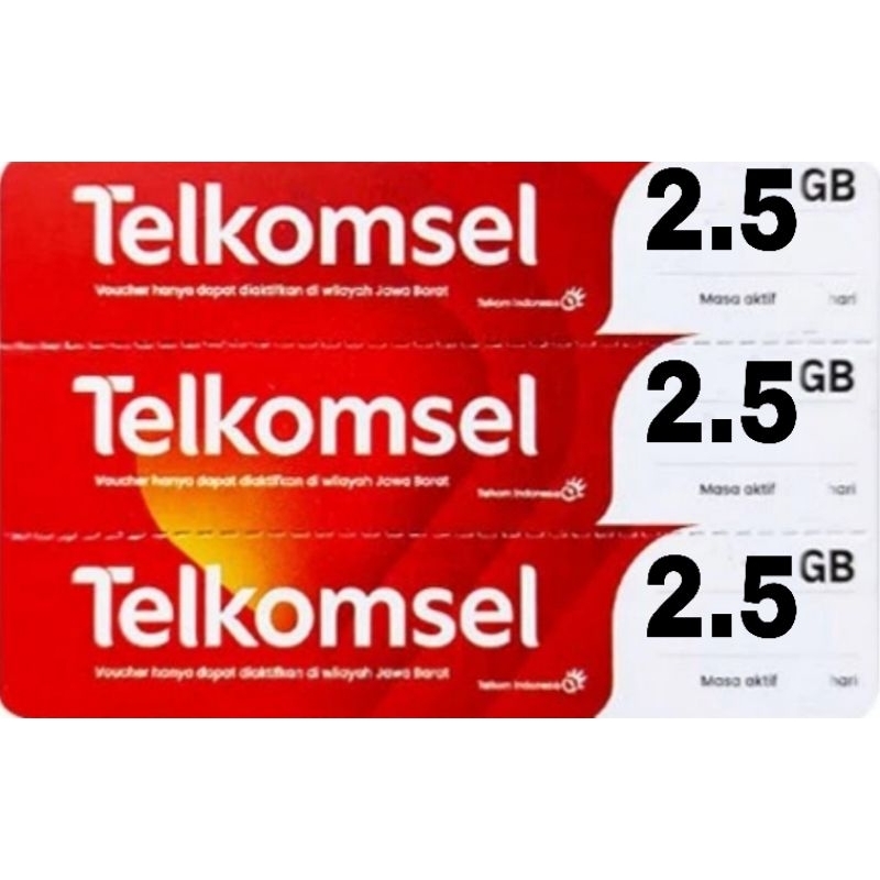 Voucher Data TELKOMSEL 2.5 GB / 5 Hari Wilayah JATIM