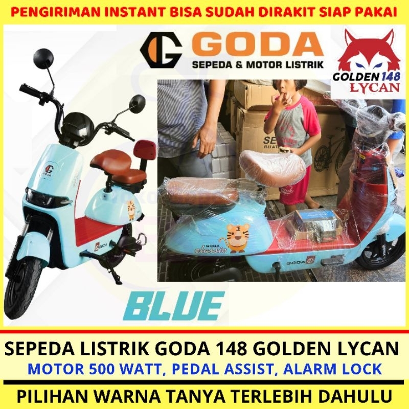 Sepeda Listrik GODA 147 D TIGER GODA 148 LYCAN 500 Watt GODA 147D 148 Jok Panjang Motor Listrik GODA