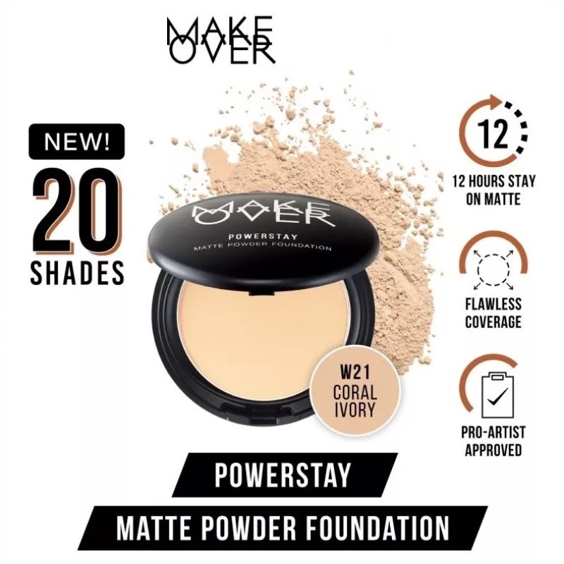 MAKE OVER Powerstay Matte Powder Foundation- Makeover Bedak Padat 12g