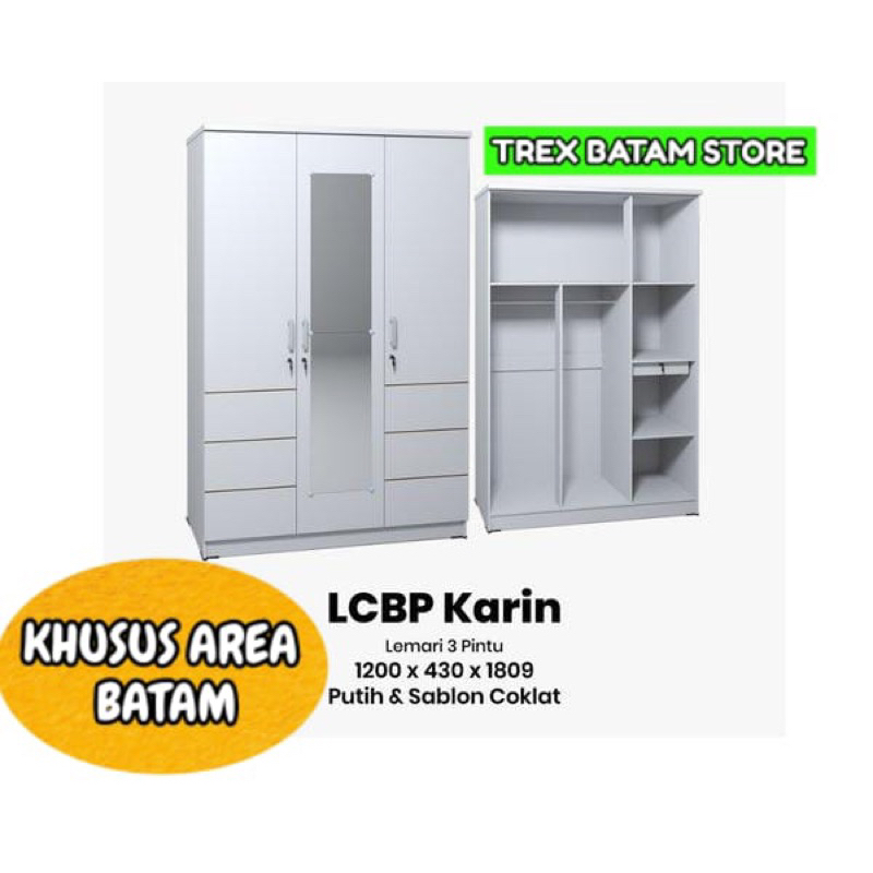 LEMARI PAKAIAN 3 PINTU LCBP KARIN [ BATAM ]