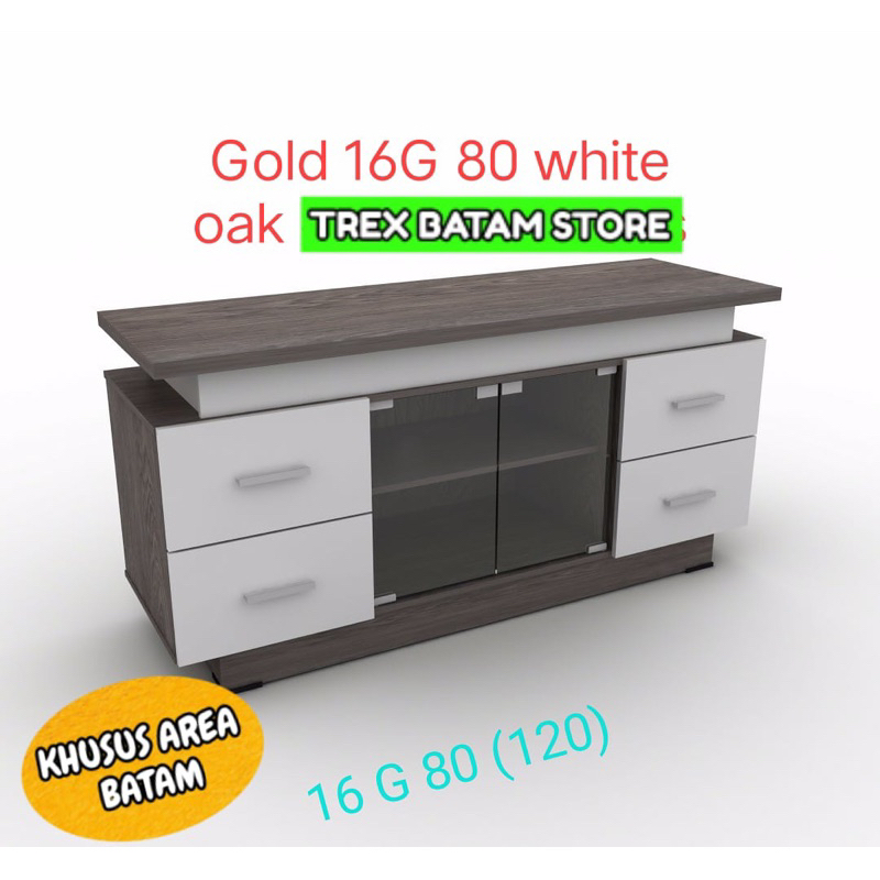 MEJA TV GOLD 16G80 WHITE OAK PSP [ BATAM ]