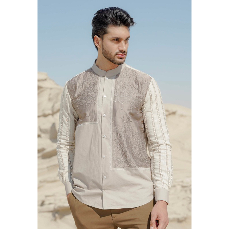 Aiden Embroidery Shirt benang jarum