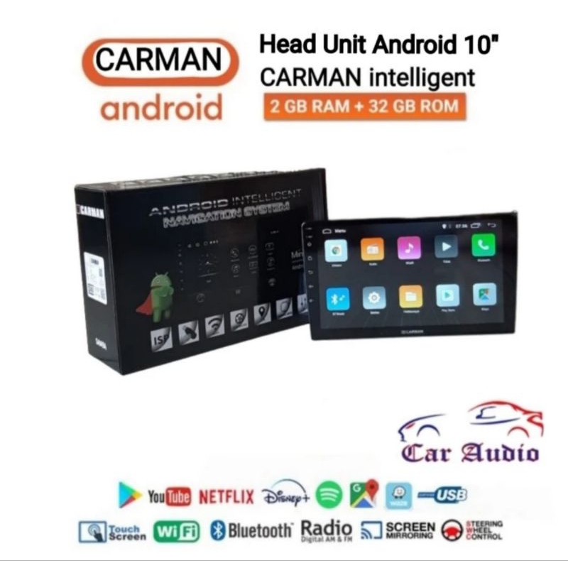 Head Unit Android Carman Ram 2/32 Gb Android Mobil Universal Ram 2/32 Gb Carman