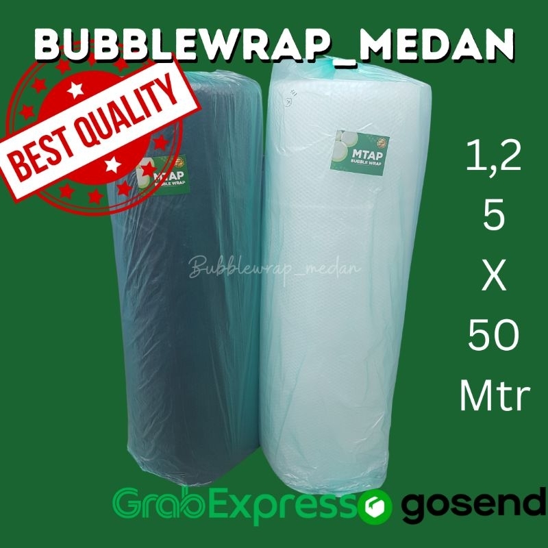 

[PROSES CEPAT] MTAP BUBBLE WRAP 1 Roll / gulung 1,25 M X 50 M BENING / PUTIH HITAM 125 cm x 5000 cm