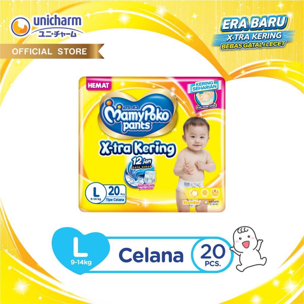 Mamypoko Pants X-trakering Popok Celana Bayi Pempers Murah - S22/M20/L20/XL20/XXL18
