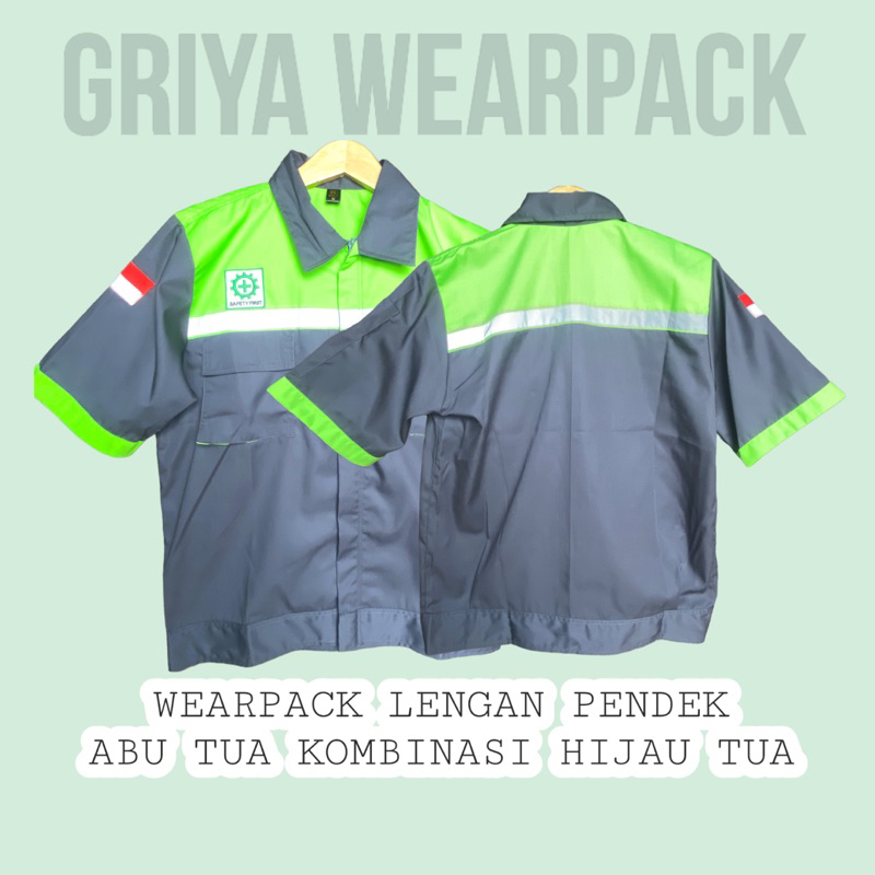 WEARPACK/KEMEJA KERJA ATASAN LENGAN PENDEK KOMBINASI WARNA