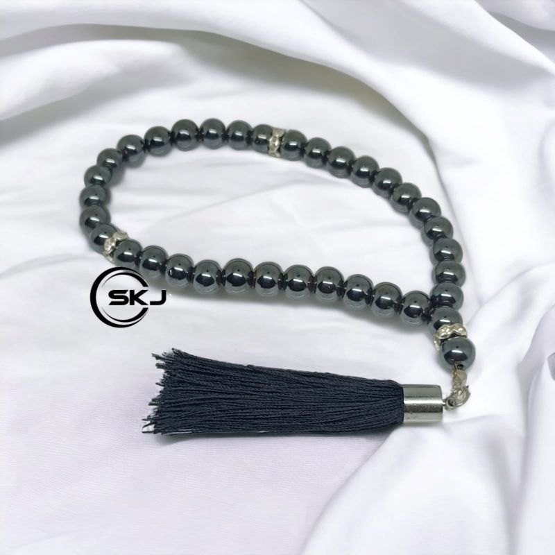 Tasbih batu hematite magnet 8mm 33butir asli
