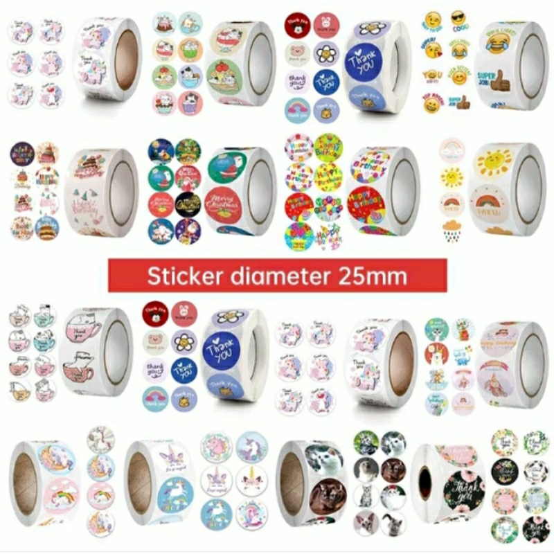 

(100pcs)Stiker Label Thank You 2,5cm Bulat