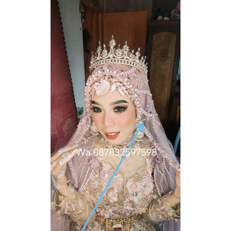 Slayer Pengantin Mutiara / Slayer Pengantin mutiara Kipas / Hijab Pengantin