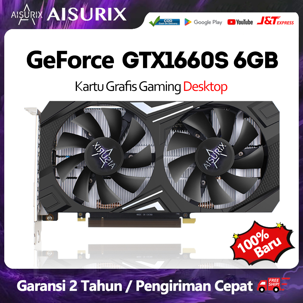 AISURIX NVIDIA GTX1660Ti 6GB gaming VGA card GDDR6 VGA GPU Desktop Computer Game