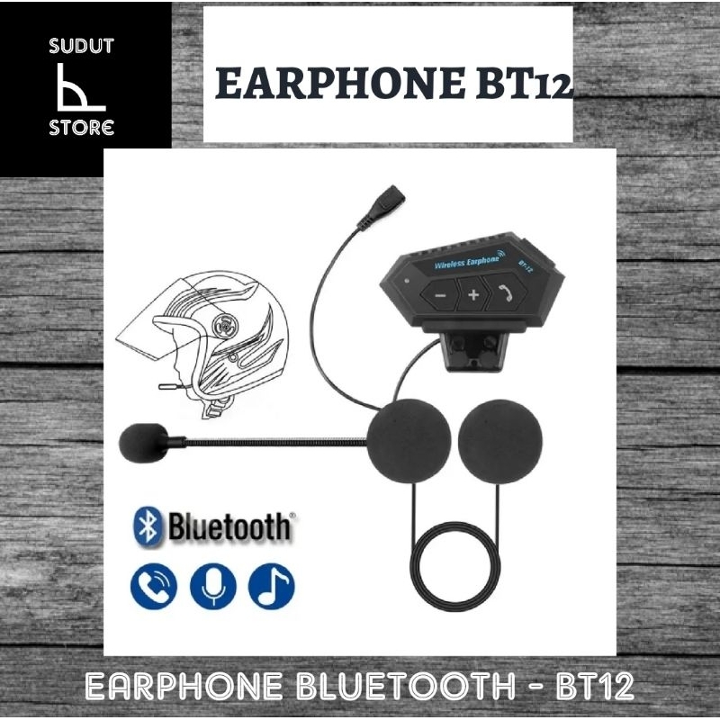 BT12 - ALTERNATIF INTERCOM Wireless Earphone Bluetooth Helmet Intercom headset