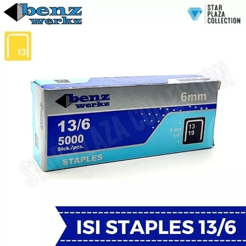 

Isi Staples Paku Tembak 13/6 U 5000pcs BENZ - Refil Refill Isi Ulang Air Nailer Angin Stapler Gun Tracker Jok BENZ
