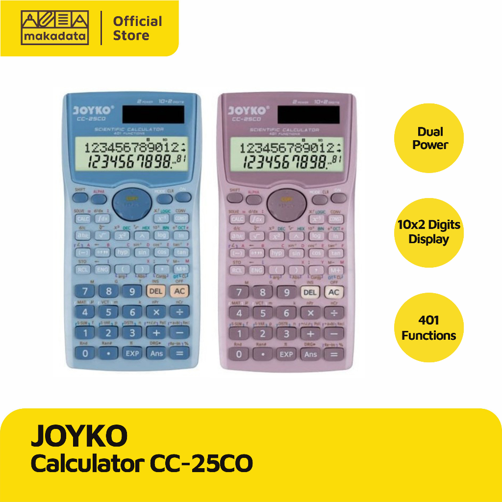 

CALCULATOR / KALKULATOR JOYKO CC-25CO SCIENTIFIC WARNA MURAH