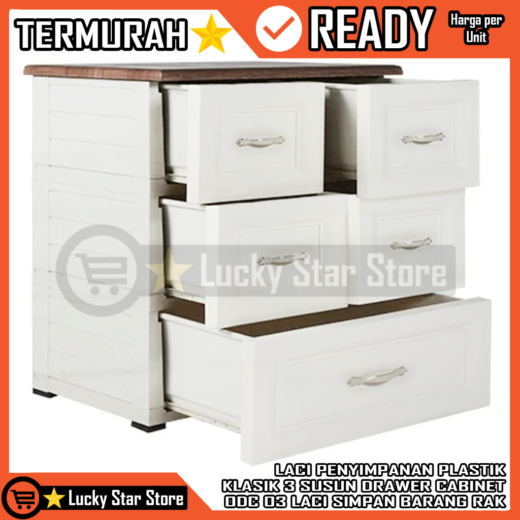 [Kargo] OLYMPLAST CLASSIC DRAWER CABINET LACI 3 SUSUN ODC 03 TINGKAT LEMARI KABINET ODC03 03A 03B 03