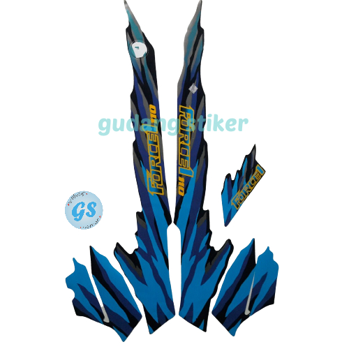 Striping Stiker Motor Yamaha Force 1 1993 Biru