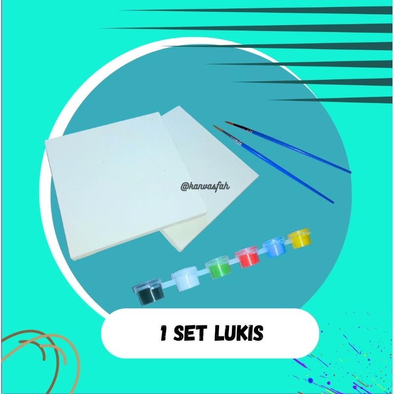 

1 set lukis. ukuran kanvas 20×20 cm