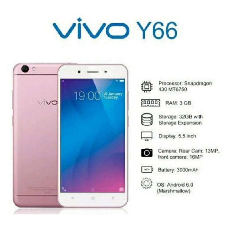 Hp Second Termurah Vivo Y66 Ram 3GB Internal 32GB Original