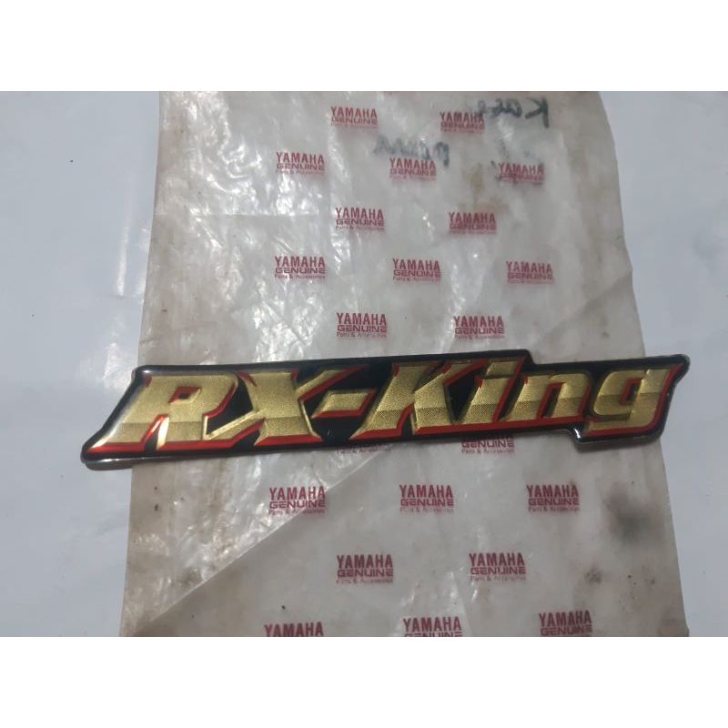 stiker original striping logo tulisan rx king new kempolan bok aki accu samping kanan kiri warna gol