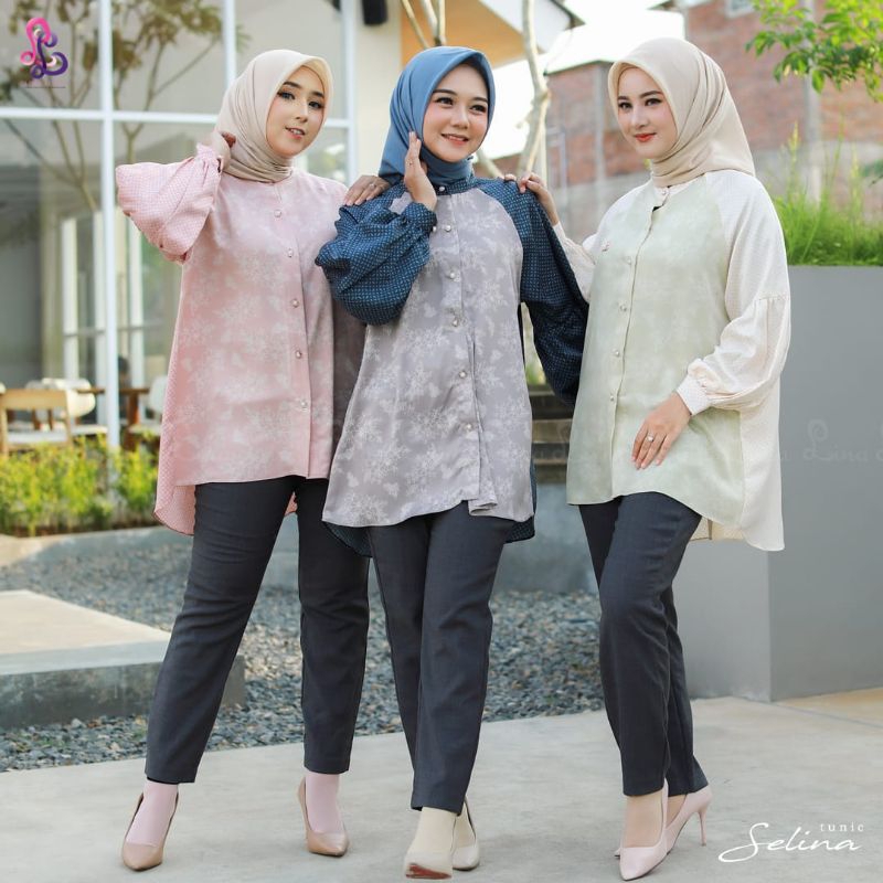 Linalivia Hijab Blouse TUNIK SELINA by LINALIVIA kemeja Wanita