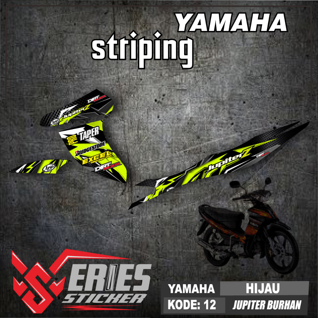 (cod) Sticker striping YAMAHA JUPITER Z BURHAN VARIASI MOTOR HOLOGRAM