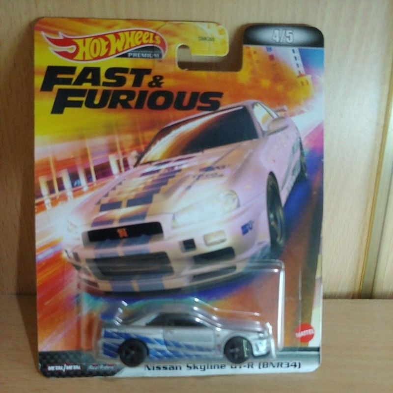 Hot Wheels Fast and Furious Premium Nissan Skyline GTR BNR 34 Warna Silver