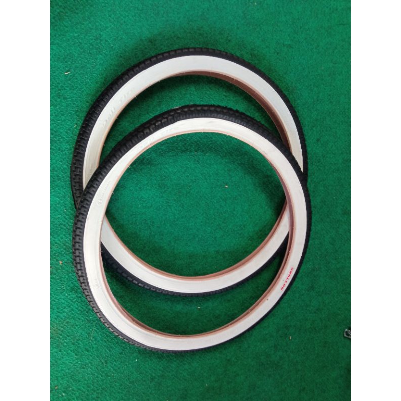 Ban Luar List Putih (2pcs) Sepeda 20 Mini BMX Lowrider