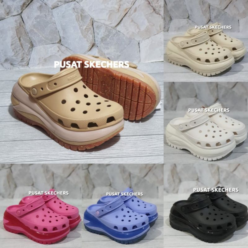 Sendal Crocs Wanita / Crocs Mega Crush / Sandal Crocs Mega Crush Clog / Sepatu Sandal Crocs