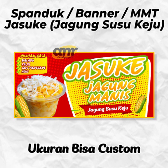 Spanduk, Banner Jasuke (Jagung Susu Keju) - CETAK BANENR JASUKE - SPANDUK JASUKE MURAH