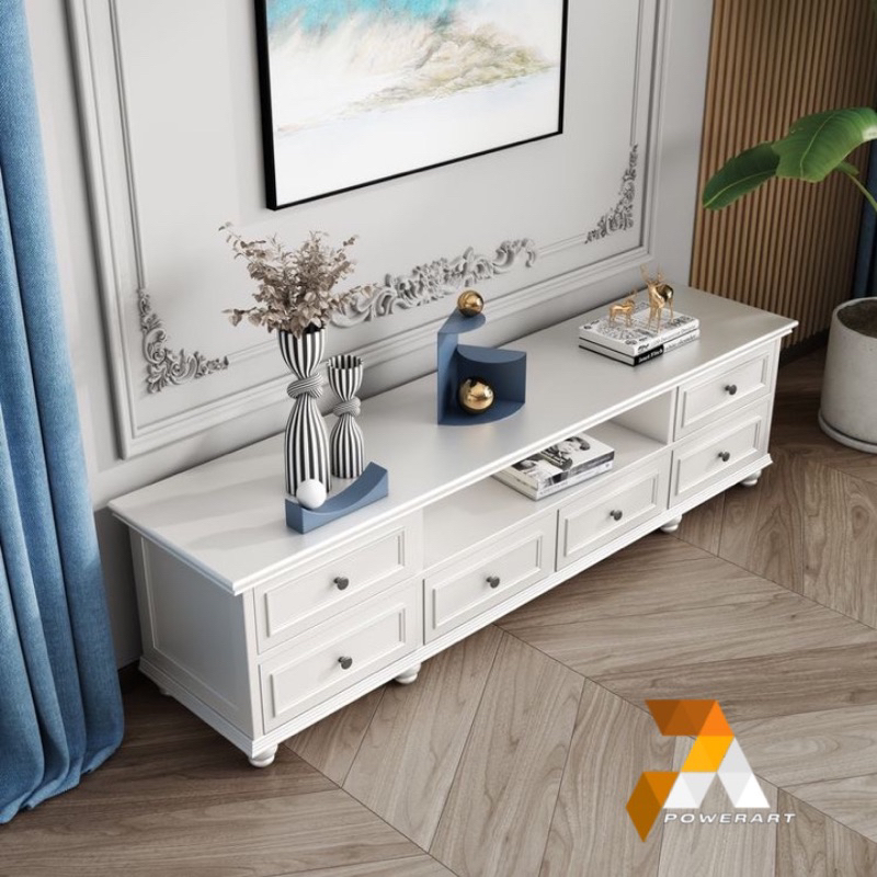 MEJA TV MODERN KLASIK CAT DUCO BUFET TV CABINET TV MODERN