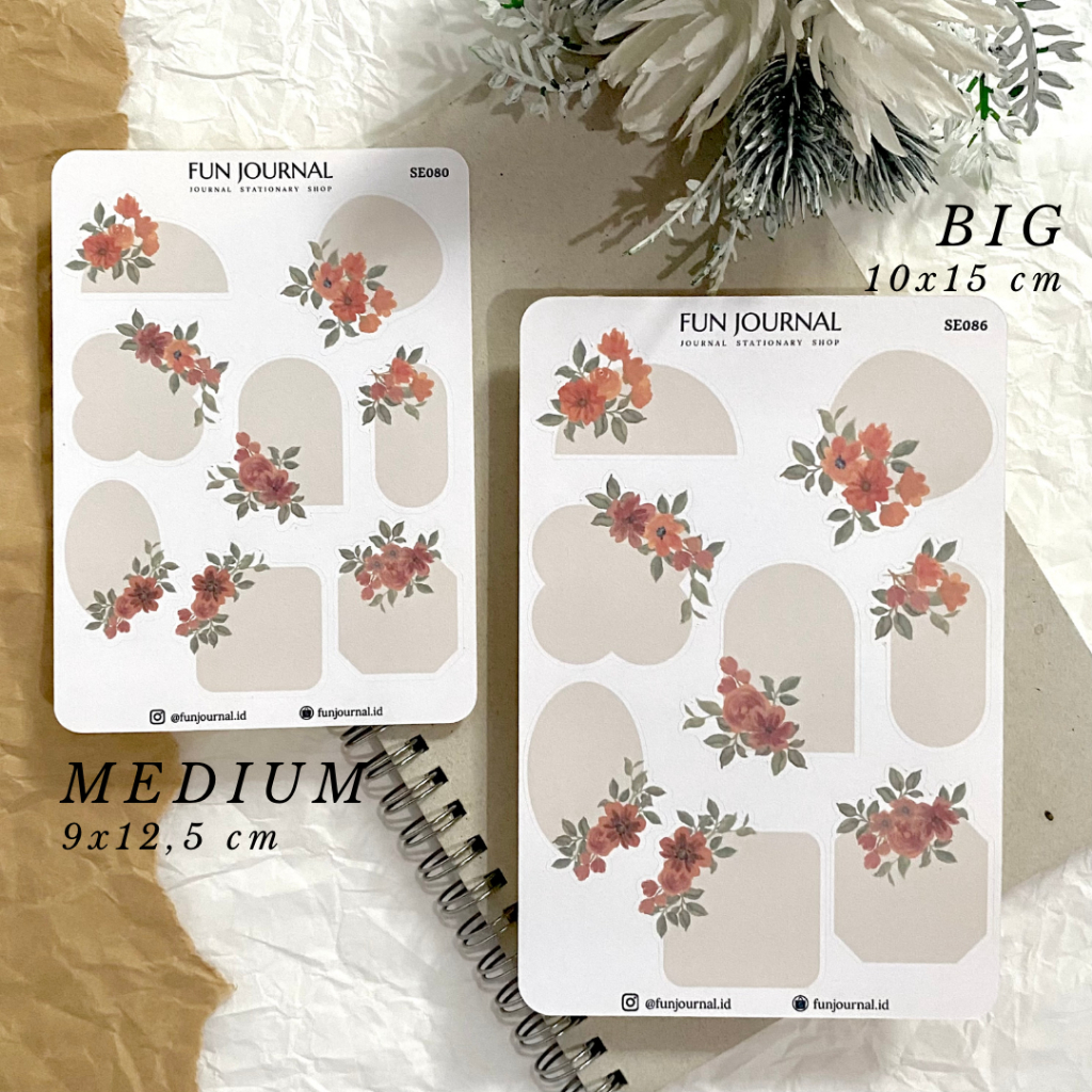 

FLOWER FRAME STICKER STIKER SHEET UNTUK JOURNAL JURNAL PLANNING PLANNER SCRAPBOOK DIY BUJO