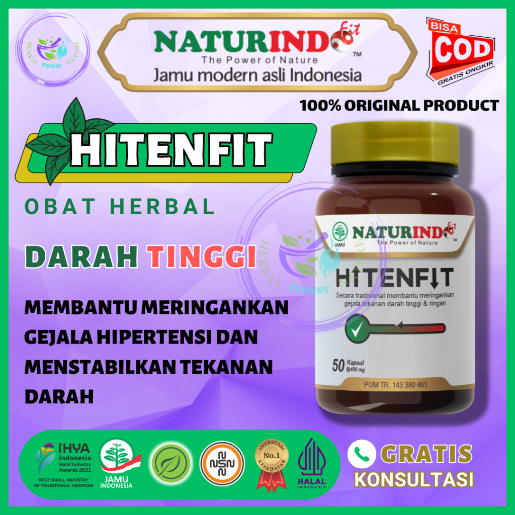 HITENFIT Obat Darah Tinggi Hipertensi Obat Herbal Penurun Tekanan Darah Tinggi Hypertensi HITENFIT N