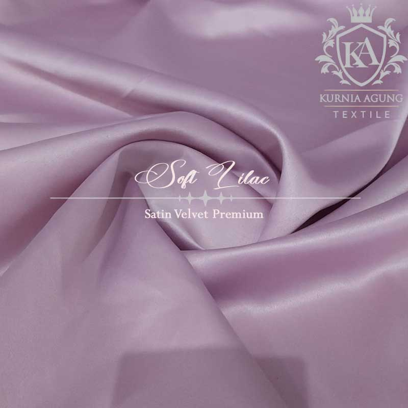 Kain Satin Velvet Silk Warna Soft Lilac Bahan Bridesmaid Gaun Dress Lebar 150cm