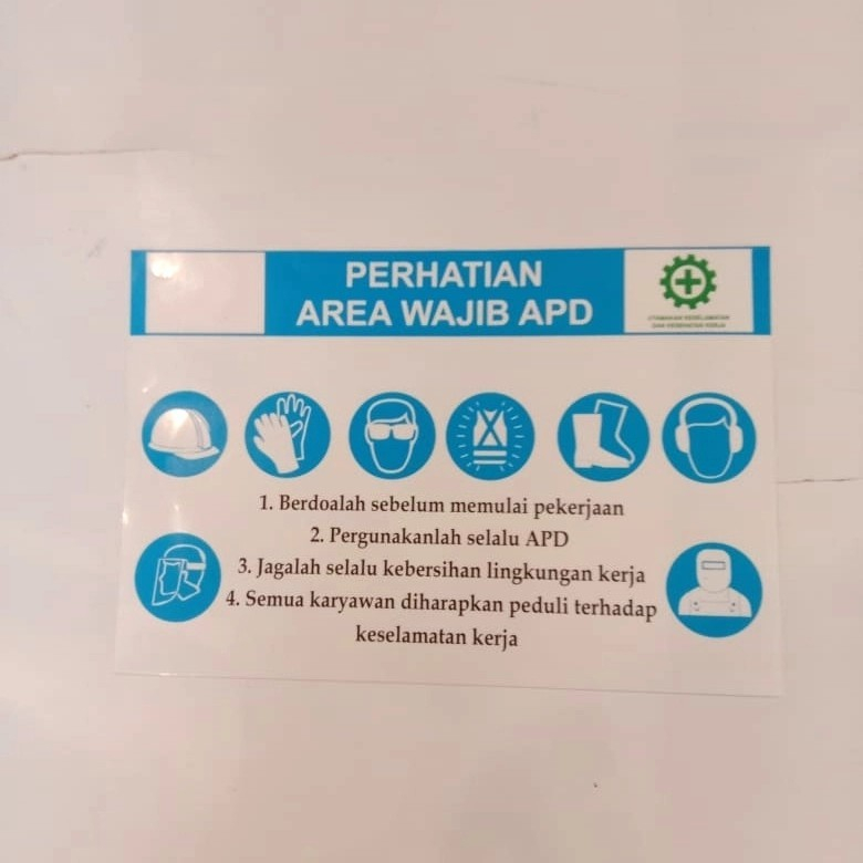

Sign Sticker Perhatian Area Wajib APD / Sticker Wajib APD K3 Safety Sticker Peringatan