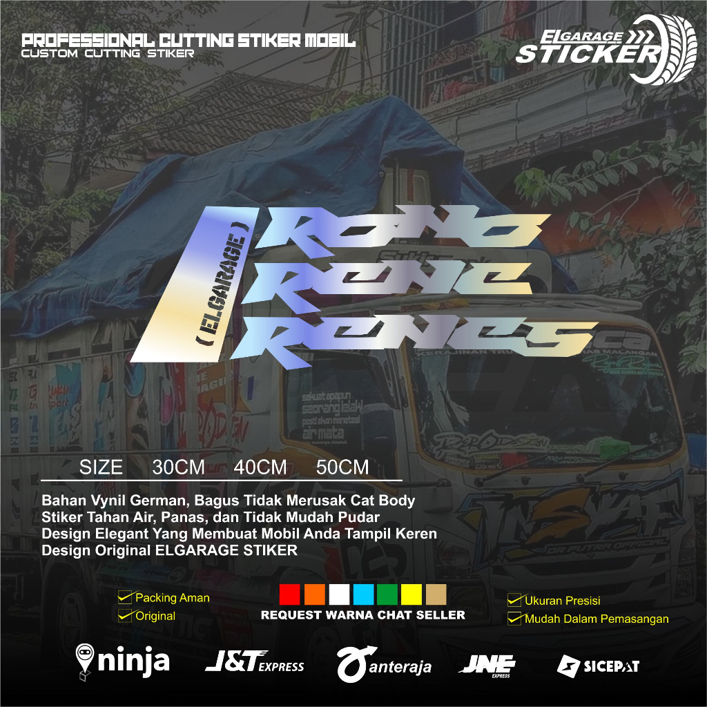 Stiker kaca rono rene renes stiker kaca truk picku mobil stiker variasi pintu mobil truk pickup
