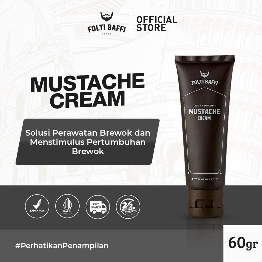 PENUMBUH BREWOK - Mustache Cream Jenggot Kumis Alis Terbaik - FOLTI BAFFI