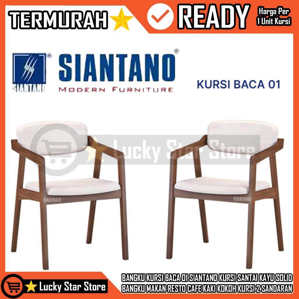 (KARGO) BANGKU KURSI MAKAN SIANTANO KURSI BACA 01 KURSI SANTAI KAYU SOLID BANGKU MAKAN RESTO CAFE KA